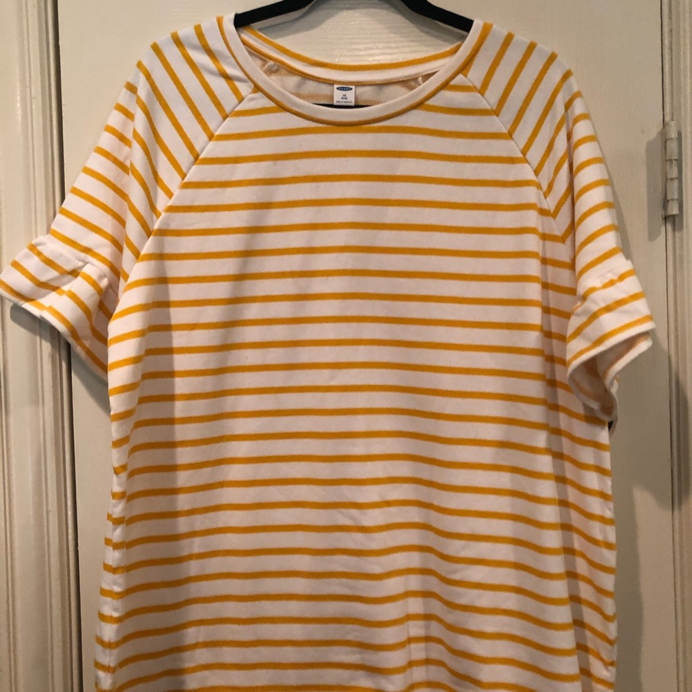 1X new Old Navy ladies yellow and white stripe
